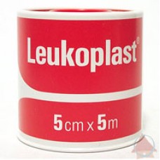 Tape, Leukoplast RIGID Zinc Oxide 5cm x 5m    (Red/White Spool) 1524
